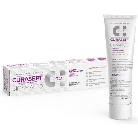 Curasept Bioenamel Sensitive Teeth Mousse az. 50 ml Tutti Frutti