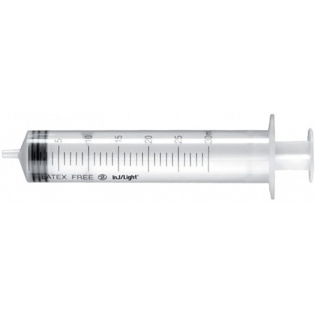 Brizga brez igle 20 ml INJ / LIGHT z ekscentričnim Luerovim stožcem - 50 kos
