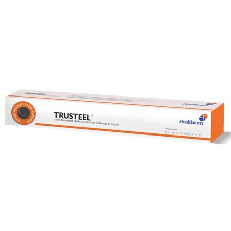 Sutura non ass. trusteel calibro 1, curva 1/2, ago 40 mm - 45 cm - naturale - conf. 48 pz.