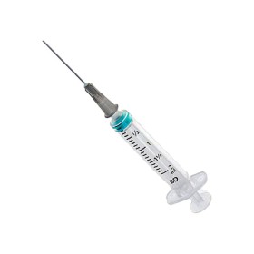 BD smaragdgroene spuit met naald 22g - 5 ml centrale LC - pak 100 stuks