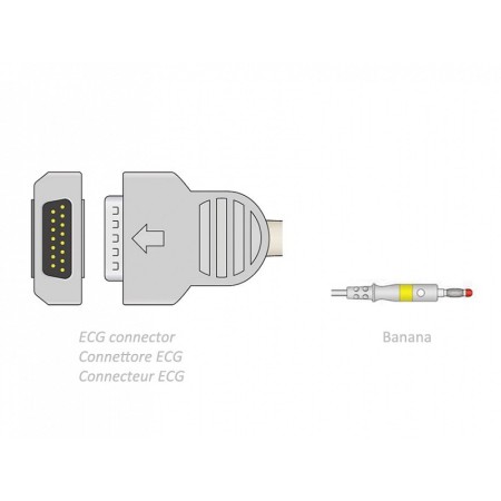 EKG-Patientenkabel 2,2 m - Banane - GE Marquette-kompatibel