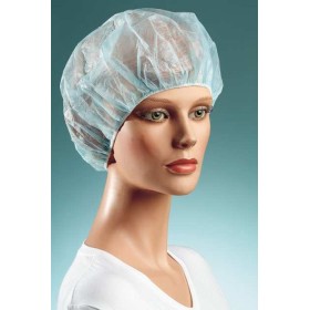 Șapcă rotundă cu elastic nețesut albastru deschis - 100 buc.