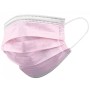 Gisafe 98% 3-ply filtering surgical mask type iir with elastic bands - adults - pink - flowpack - pack 10 pcs.