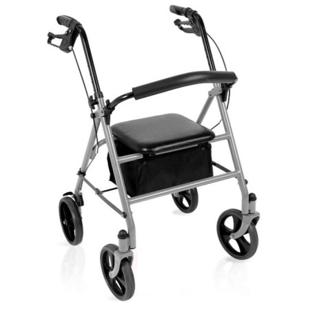 Opvouwbare rollator in gelakt staal – TETI – Zilver 