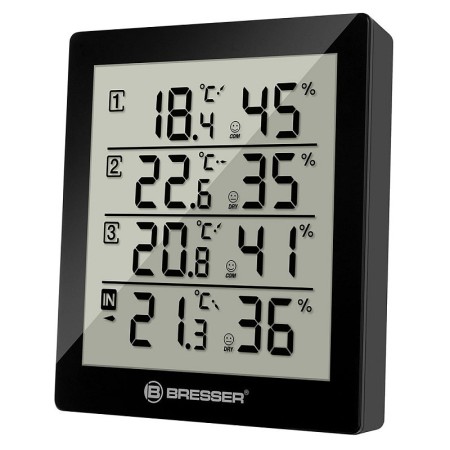 Bresser Temeo Hygro Quadro Termometro e igrometro, nero