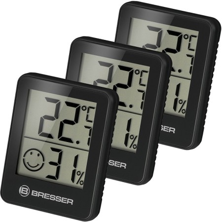 Bresser Temeo Hygrometer Set van 3, zwart