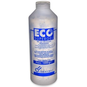 Transparent gel för ultraljud och pulserande ljus. Eco Supergel Clear i 1 liters flaska.
