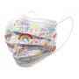 Gisafe 98% 3-ply filtering surgical mask type iir with elastic bands - adults - cartoon - flowpack - pack 10 pcs.