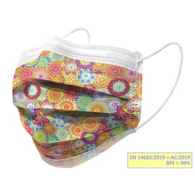 Gisafe 98% 3-ply filtering surgical mask type iir with elastic bands - adults - colors - flowpack - pack. 10 pcs.