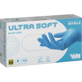 Jednorazowe rękawiczki nitrylowe VAM Ultra Soft niebieskie bezpudrowe - 100 szt.