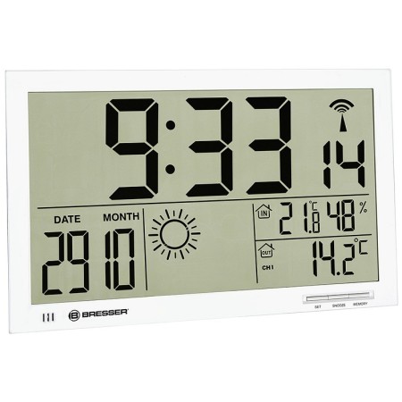Reloj de pared Bresser MyTime Jumbo LCD, blanco