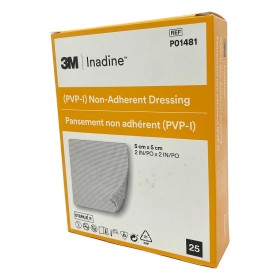 Inadine (PVP-I) Pansement non adhérent P01481, 5 cm x 5 cm - 25 pièces