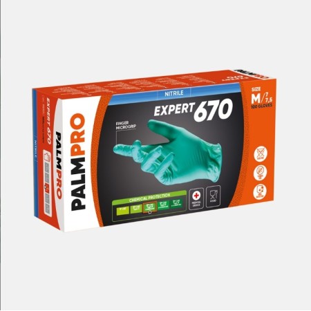 EMNG groene poedervrije nitril handschoenen - PALMPRO EXPERT 670 - 100 st.