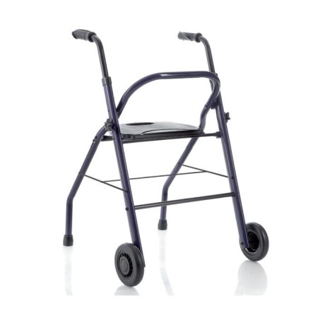 Rollator Pieghevole In Acciao Verniciato - 2 Ruote - Con Seduta E Cestino - Zeus