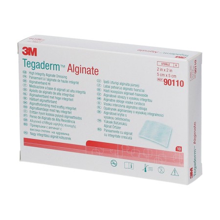 Tegaderm alginate 3m - high integrity calcium alginate dressing 5x5 cm - pack of 10.