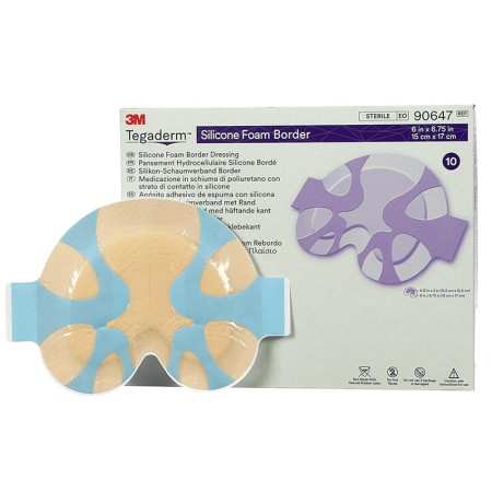 Tegaderm 3m foam dressing with silicone edges 15x17 cm - pack of 10.