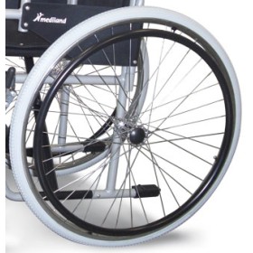 Ruota posteriore completa 24''x 1 3/8'' PU SOFT per carrozzina Mediland M200