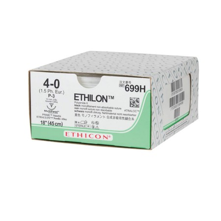 Sutura monofilamento ethicon ethilon - 4/0 ago 13 mm - conf. 36 pz.