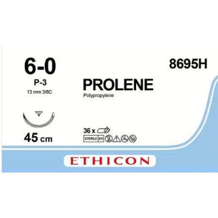 Sutura ethicon prolene blue - 4/0 ago 13 mm conf. 36 pz.