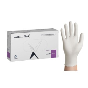 Guanti in nitrile bianchi senza polvere easyCARE nitrile flex - 100 pz.