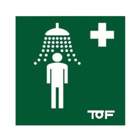 Cartello PP verde per docce di emergenza Cartello PP verde per docce di emergenza