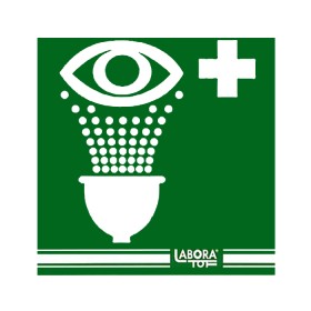 Cartello PP verde per doccette lavaocchi Cartello PP verde per doccette lavaocchi