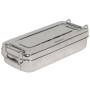 Scatola acciaio inox - 20x10x4 cm - con manici - 1 pz.